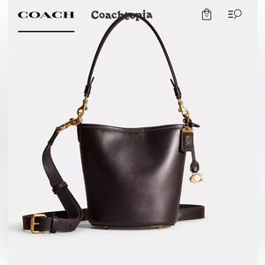Coach Black Leather Bucket Bag